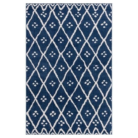Safavieh 8 x 10 ft. Amherst Contemporary Rectangle Area Rug, Blue & Creme AMT442N-8